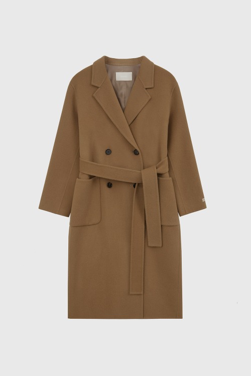 Hand-Made Belted Wool-blend Coat